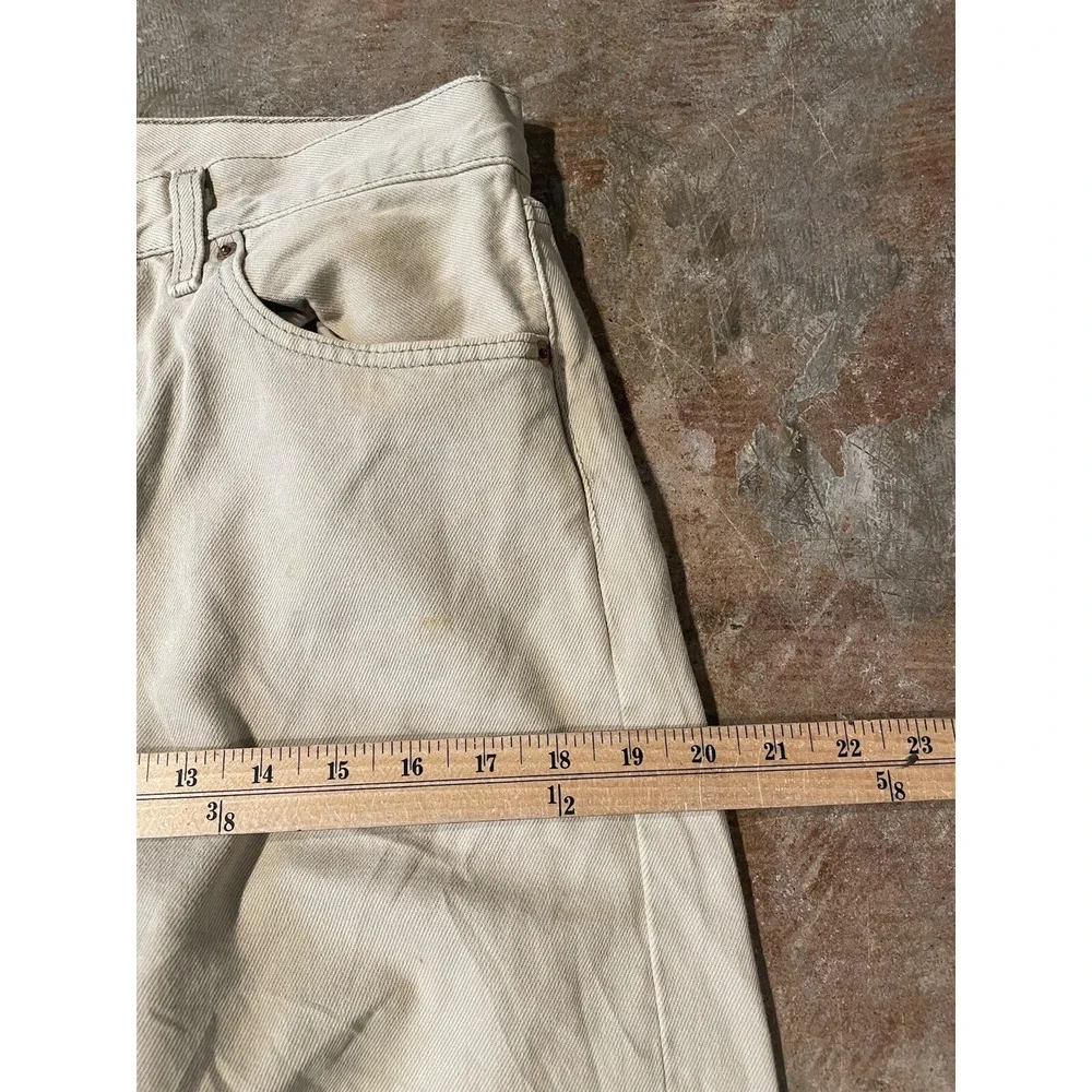 Vintage Levi's 501 Made‎ In USA 0115 Brown Khaki Denim 33W x 32L *